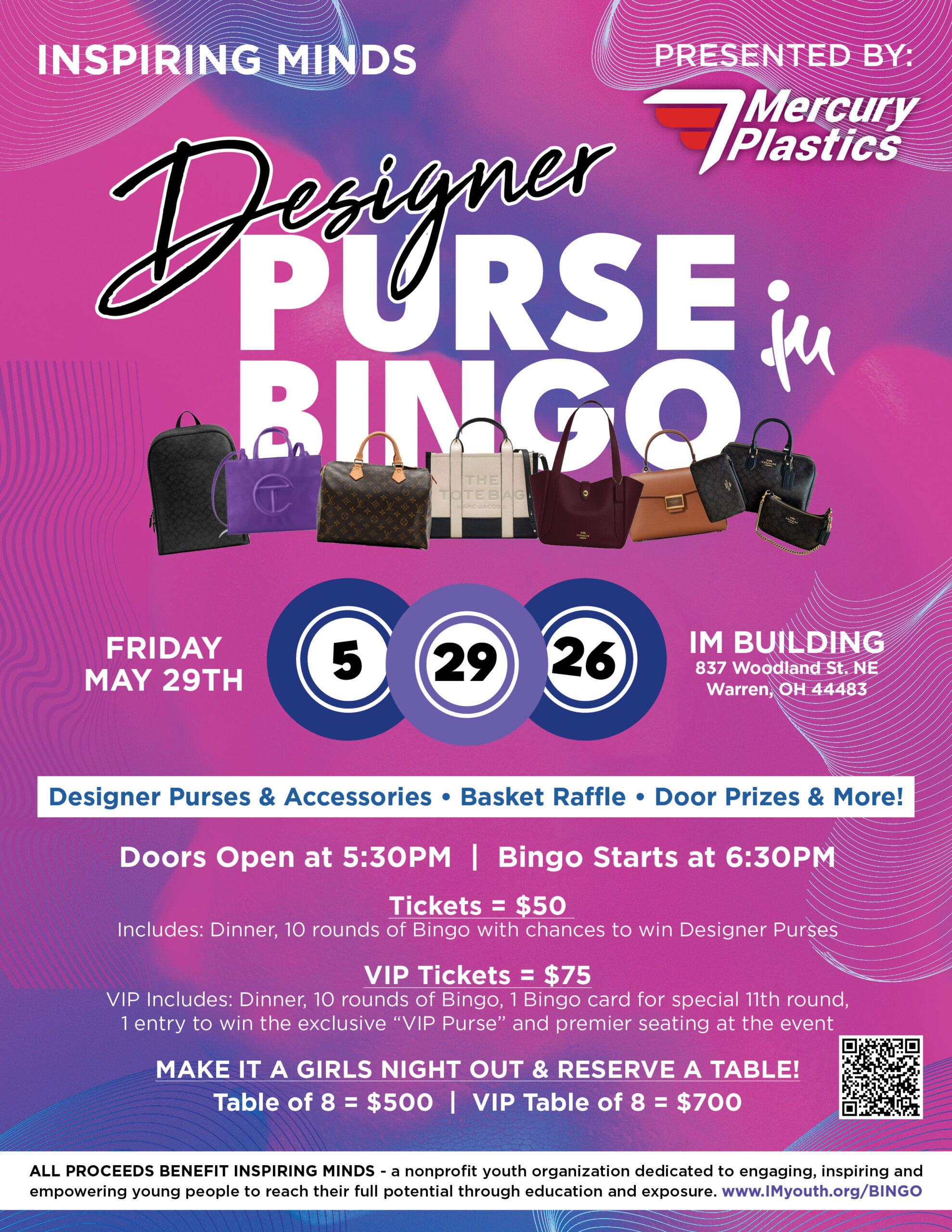 2026 Spring Purse Bingo Flyer Mercury Plastics