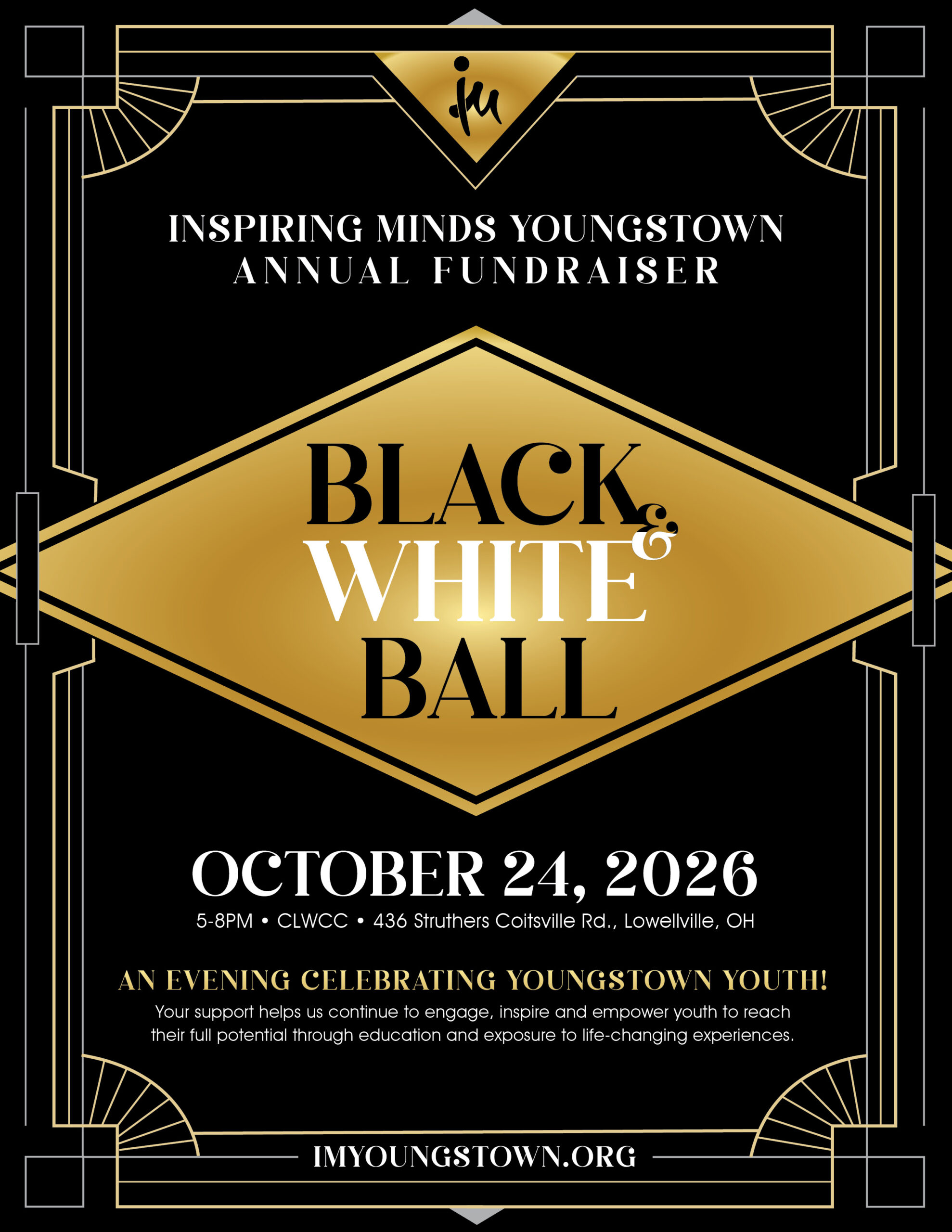 2026 IM Youngstown Black & White Ball Flyer